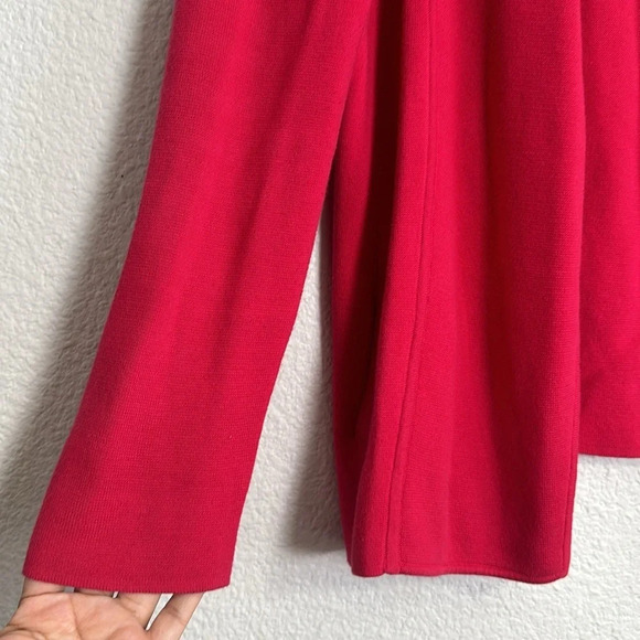 Talbots Petites Rayon Cotton Dark Pink Open Cardigan Sweater Womens Size Large P - Picture 4 of 10